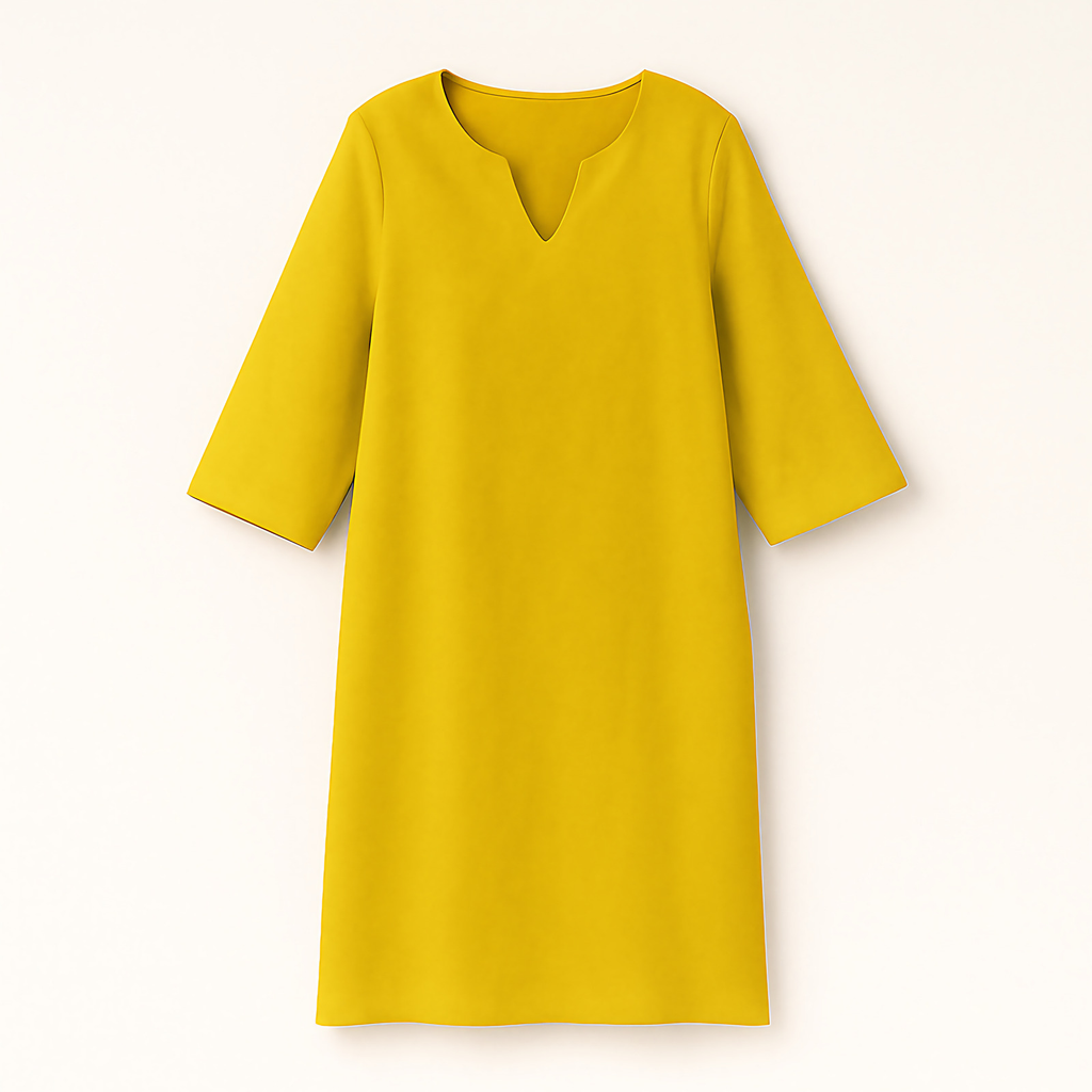 Robe col V femme pour l'automne, neuf coloris, du S au 3XL, jaune
