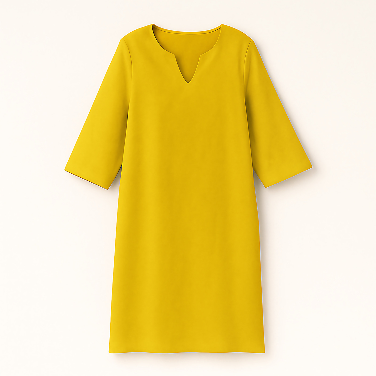 Robe col V femme pour l'automne, neuf coloris, du S au 3XL, jaune