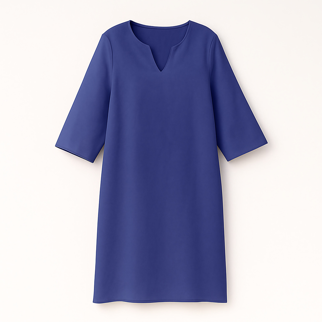 Robe col V femme pour l'automne, neuf coloris, du S au 3XL, bleu marine