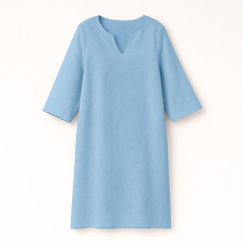 Robe col V femme pour l'automne, neuf coloris, du S au 3XL, bleu ciel