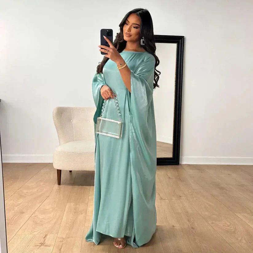 Abaya robe longue à manches longues, taille universelle, six coloris