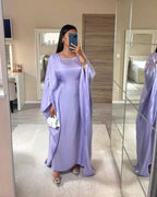 Abaya robe longue à manches longues, taille universelle, six coloris, pourpre