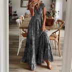 Robe longue bohème femme fluide, six coloris, du XS au 3XL, gris