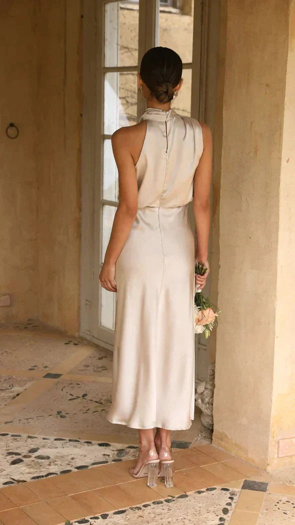 Robe longue brillante femme à manches longues, cinq coloris