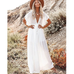 Robe longue blanche ample pour l'été, tailles L et XL