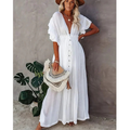 Robe longue blanche ample pour l'été, tailles L et XL, blanc