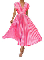 Robe longue de soirée femme, neuf coloris, du S au XL, rose rouge