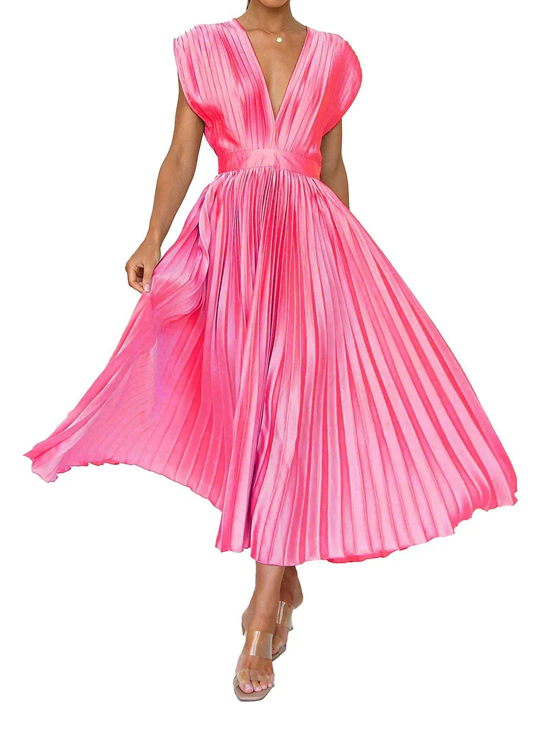Robe longue de soirée femme, neuf coloris, du S au XL, rose rouge