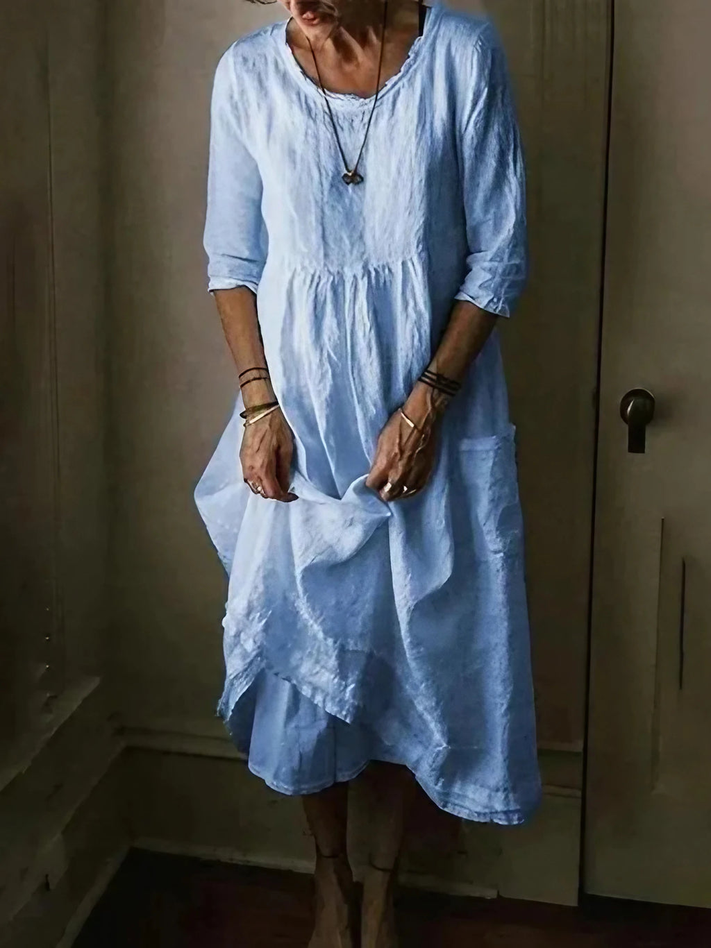Robe longue femme ample et fluide, cinq coloris, du S au 5XL
