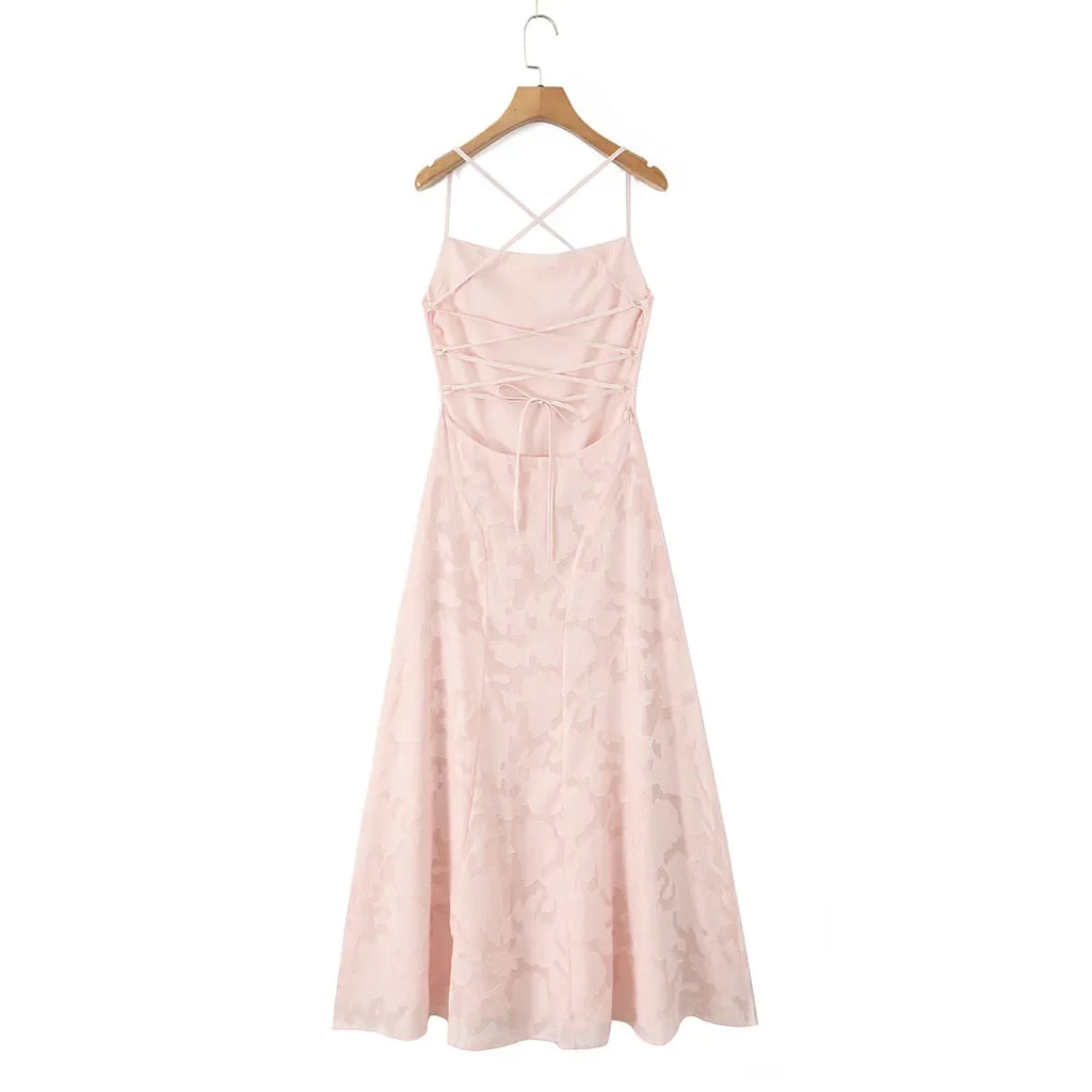 Robe longue fleurie femme pour cérémonie, doublée, rose