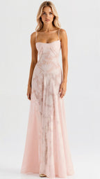 Robe longue fleurie à bretelles fines, coupe évasée, quatre coloris, rose