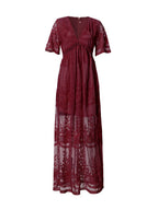 Robe longue d'été femme col V, coupe fluide, blanche ou noire