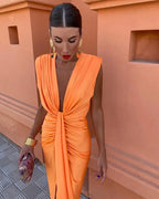 Robe longue plissée femme, coupe ample, trois coloris