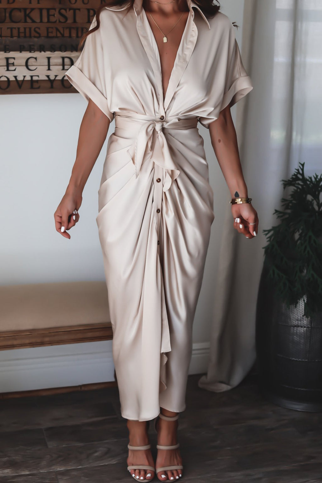 Robe longue boutonnée femme jusqu'au sol, dix coloris