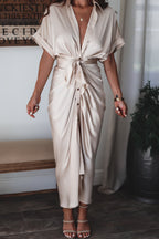 Robe longue boutonnée femme jusqu'au sol, dix coloris