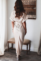 Robe longue boutonnée femme jusqu'au sol, dix coloris