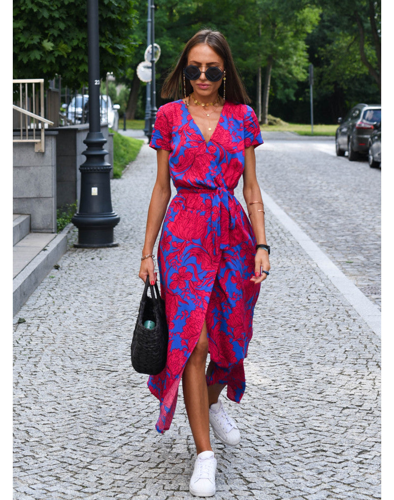 Robe femme du bureau aux sorties, trois motifs, du S au 2XL, rouge et bleu