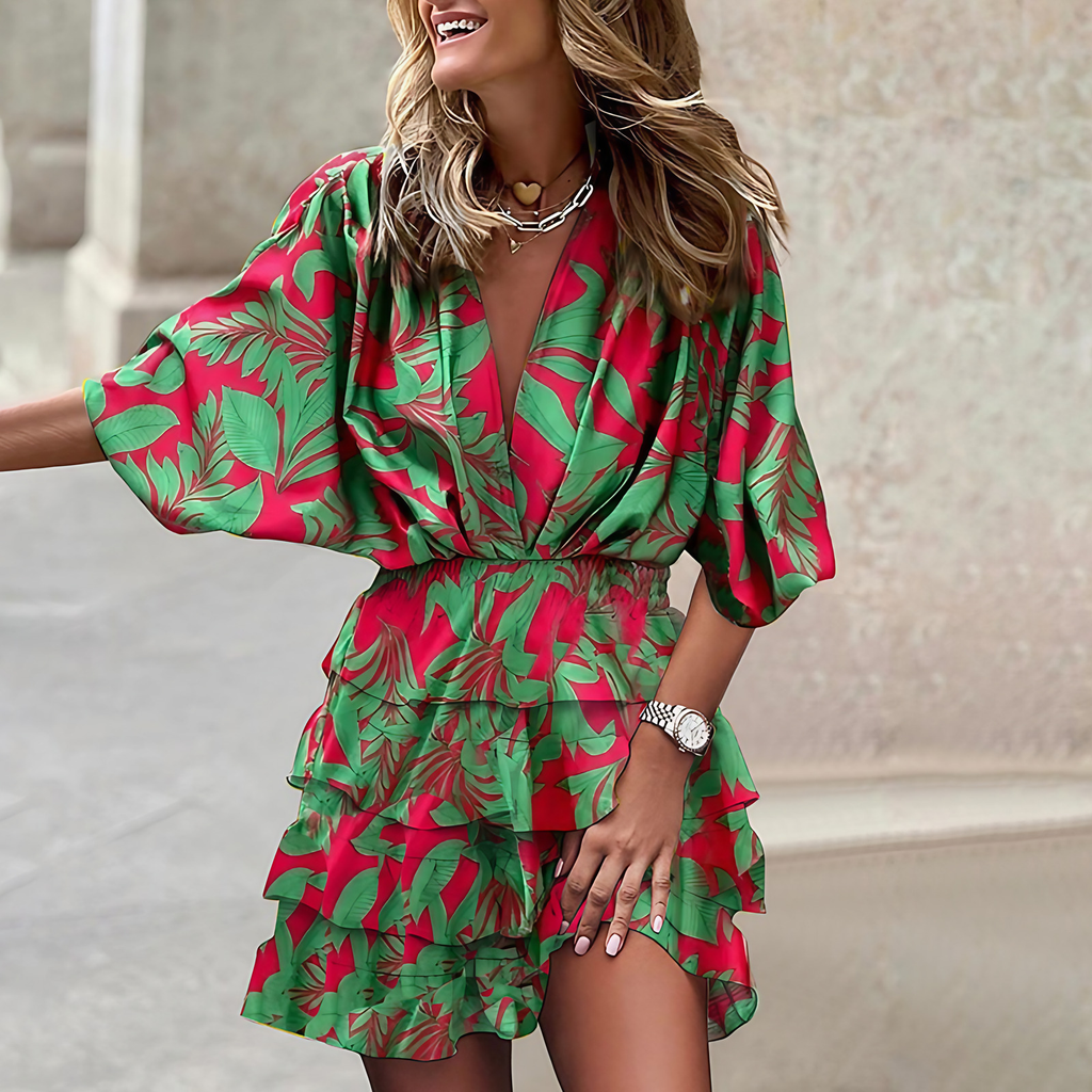 Robe longue bohème femme fluide pour l'été, six coloris, vert