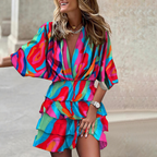 Robe longue bohème femme fluide pour l'été, six coloris, rose