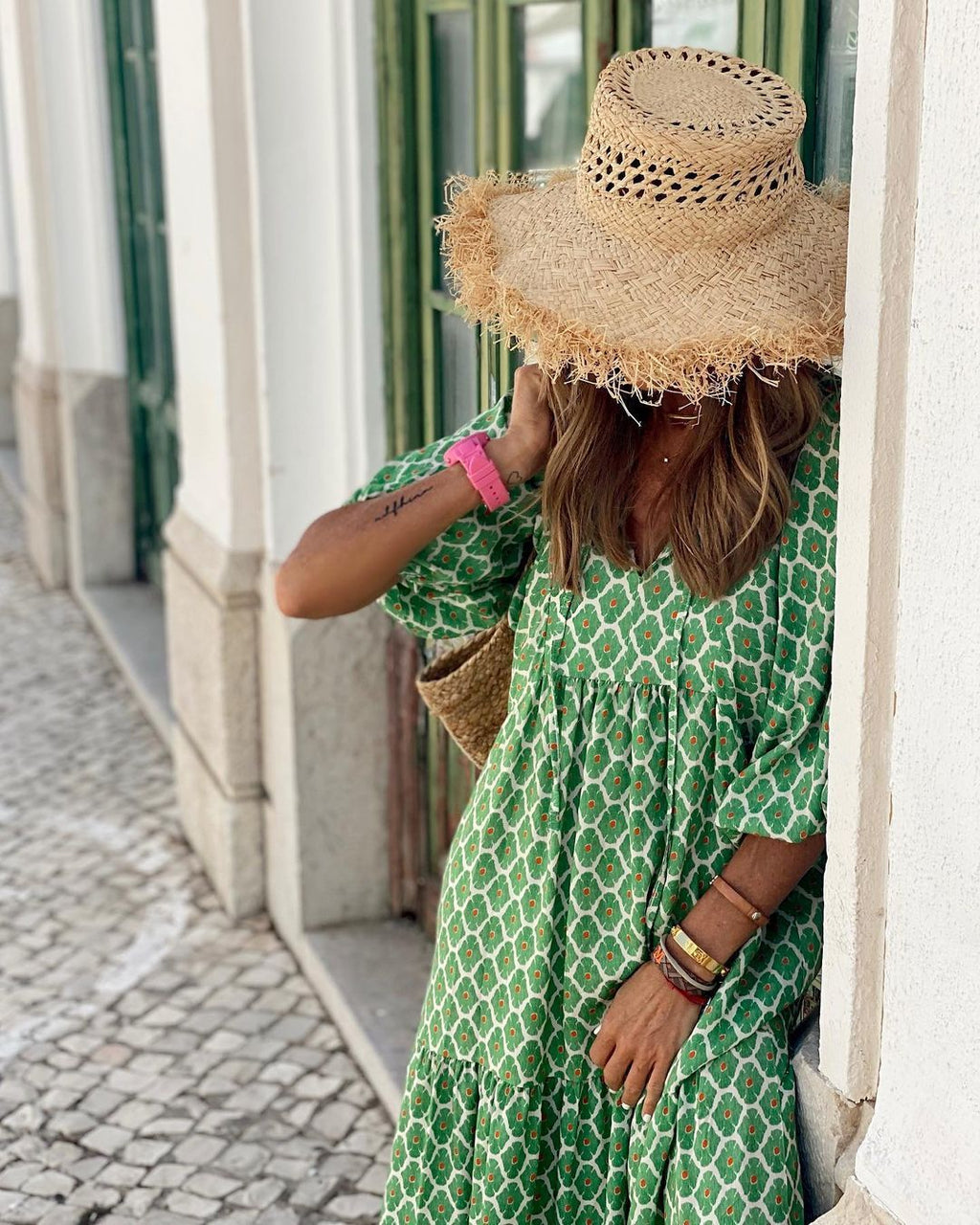 Robe longue bohème col V, coupe fluide, du S au 5XL