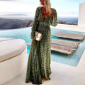 Robe longue à pois femme, coloris vert, du S au 2XL, vert