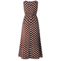 Robe longue à pois marron, coupe fluide, du XS au 3XL, marron