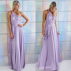 Robe longue dos ouvert femme pour invitée de mariage, lilas