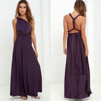 Robe longue dos ouvert femme pour invitée de mariage, violet