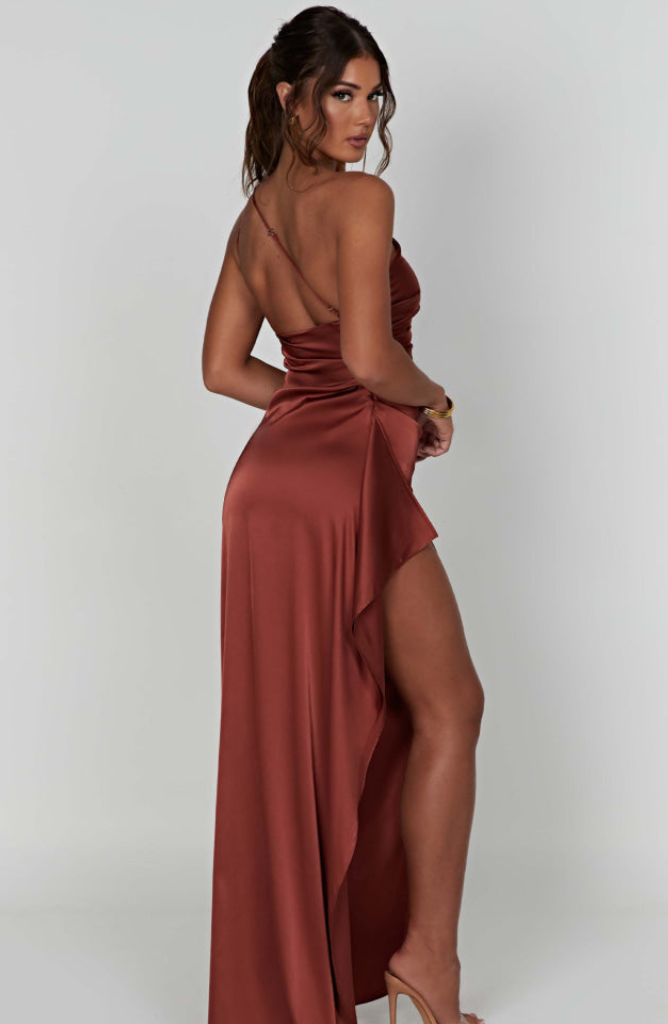 Robe longue de soirée femme, coupe fluide, manches courtes