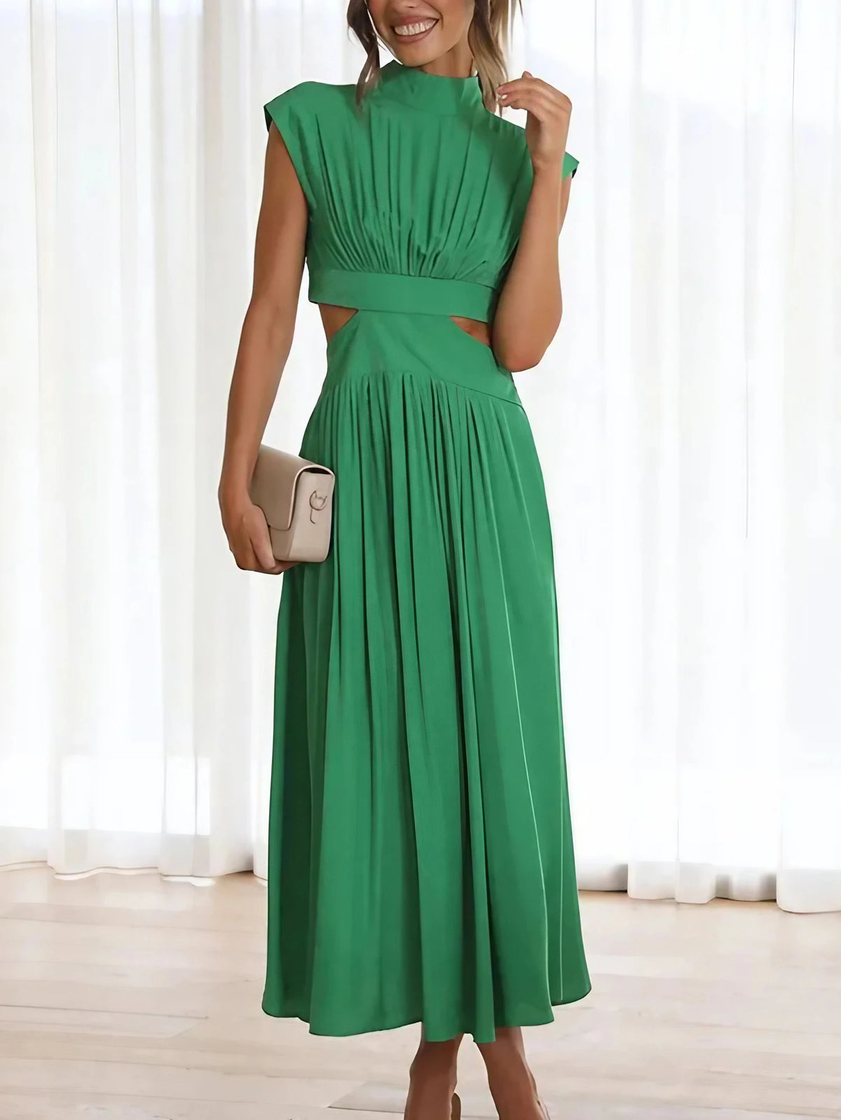 Robe longue de cocktail femme, cinq coloris, du S au XL, vert