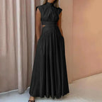 Robe longue de cocktail femme, cinq coloris, du S au XL, noir