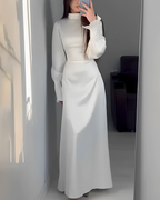 Robe longue fluide femme, coupe ample, trois coloris, blanc