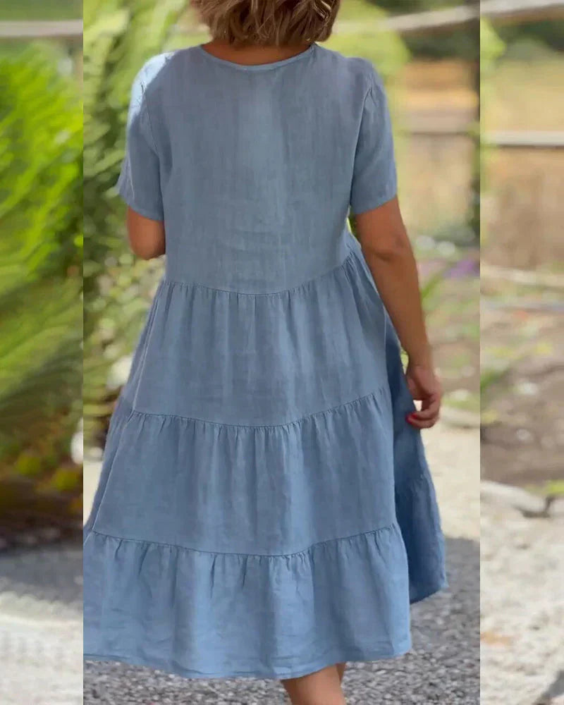 Robe fourreau mi-longue à décolleté V, trois coloris