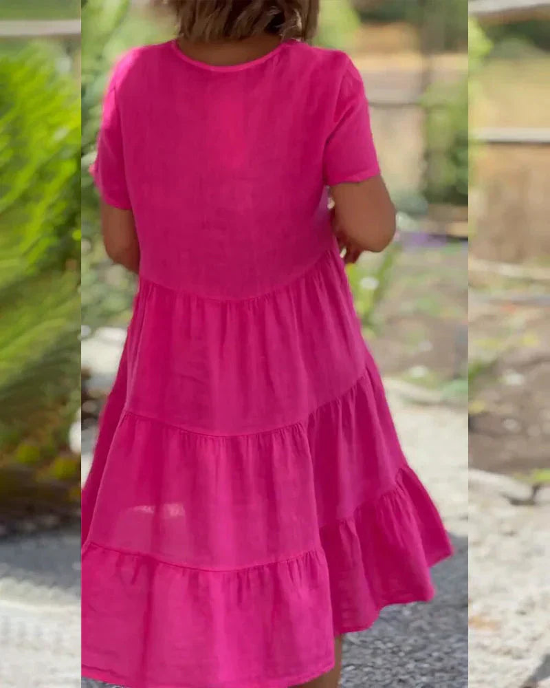 Robe fourreau mi-longue à décolleté V, trois coloris