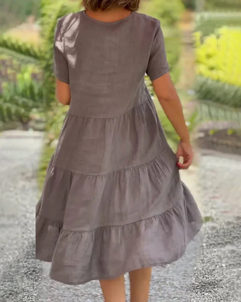 Robe fourreau mi-longue à décolleté V, trois coloris