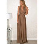 Robe midi femme à manches longues, cinq coloris, du XS au 2XL, café