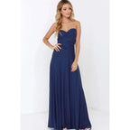 Robe midi femme à manches longues, cinq coloris, du XS au 2XL, bleu foncé