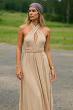Robe midi femme à manches longues, cinq coloris, du XS au 2XL, kaki