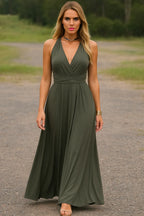 Robe midi femme à manches longues, cinq coloris, du XS au 2XL, vert