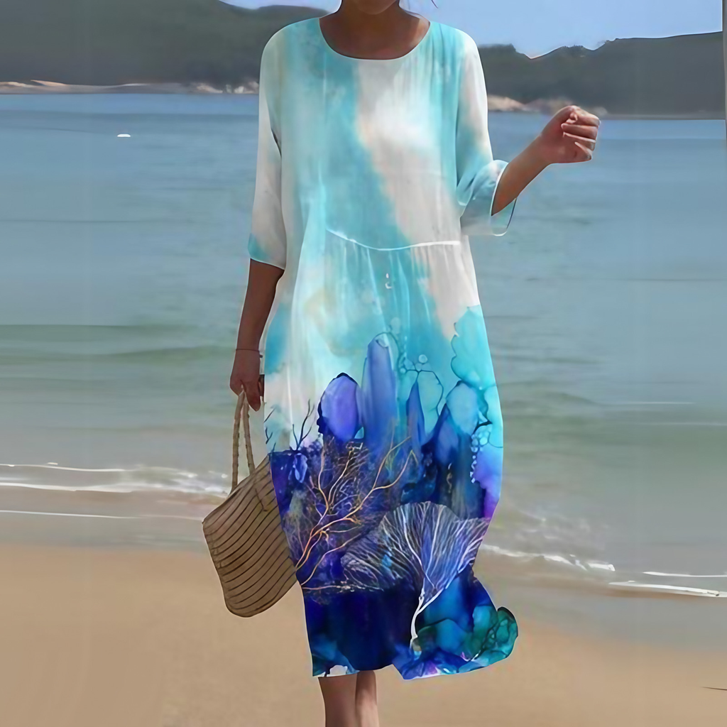Robe midi d'été femme, onze coloris, du S au 3XL, vert à pois