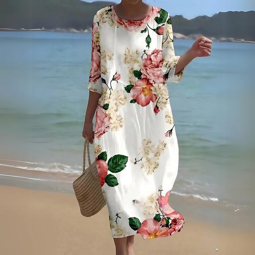 Robe midi d'été femme, onze coloris, du S au 3XL, fleuri
