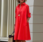 Robe mi-longue d'été ajustée, quatre coloris, du S au 2XL, rouge
