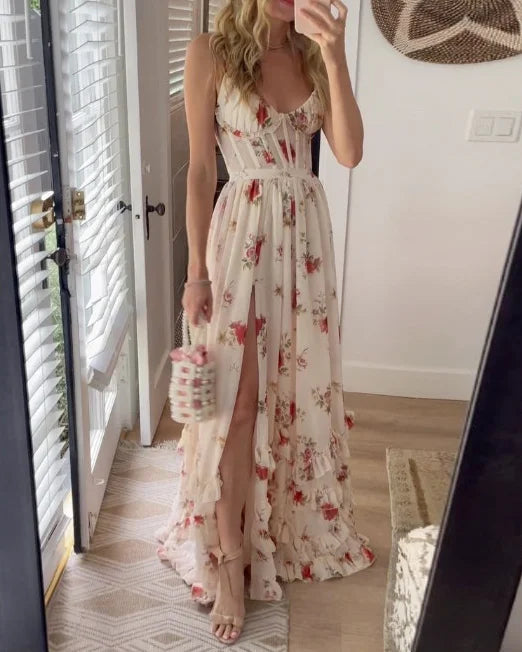 Robe midi drapée femme, encolure drapée et jupe fluide, blanc