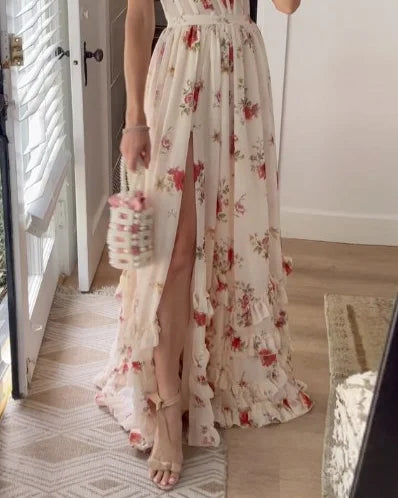Robe midi drapée femme, encolure drapée et jupe fluide