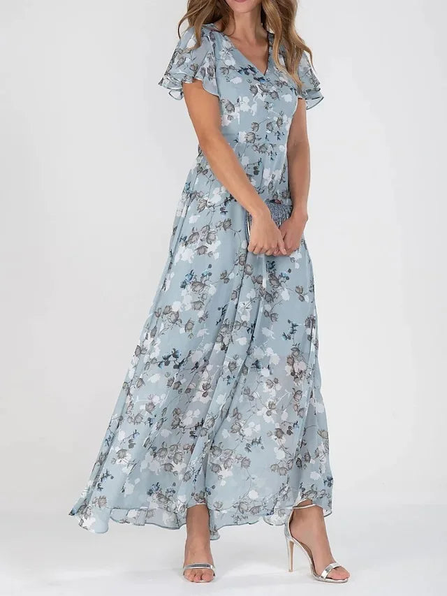 Robe midi femme habillée, six coloris, du S au 3XL, bleu clair
