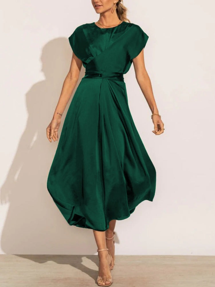 Robe midi femme au toucher soyeux, six coloris, du S au XL