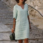Robe midi d'été fluide, cinq coloris, du S au 3XL, vert clair