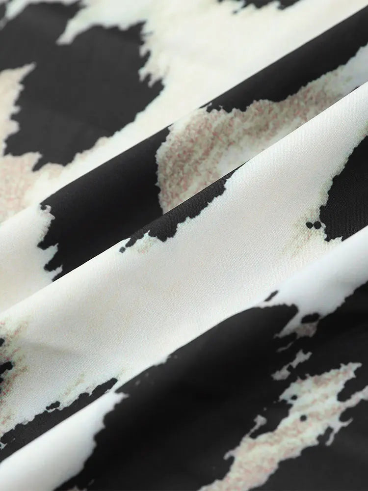 Robe midi léopard femme à manches 3/4, coupe ample