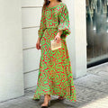 Robe midi femme d'été, coupe légère, trois coloris, vert