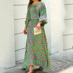 Robe midi femme d'été, coupe légère, trois coloris, vert foncé